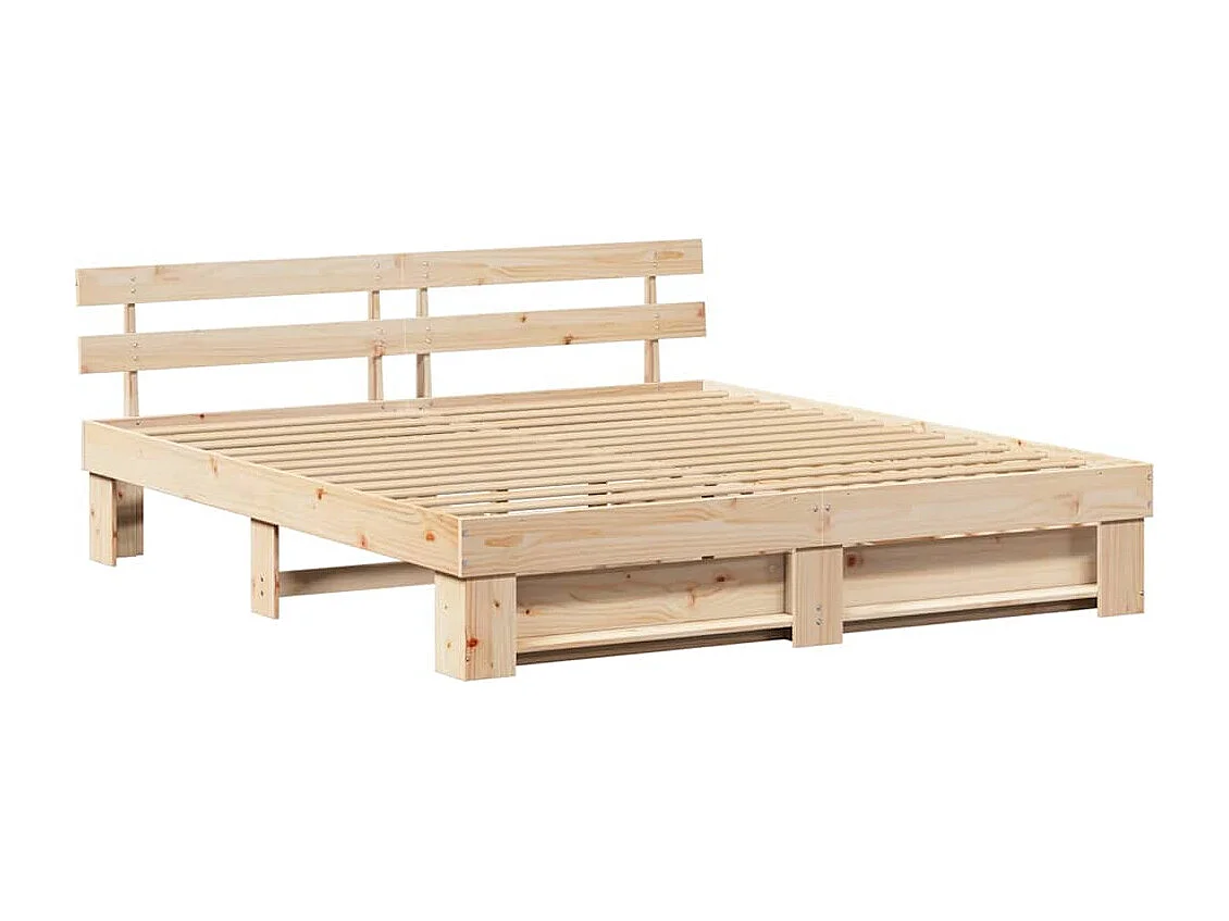 Lit double | Lit adulte | Cadre de lit avec tiroir Marron 180x200 cm Bois massif en pin