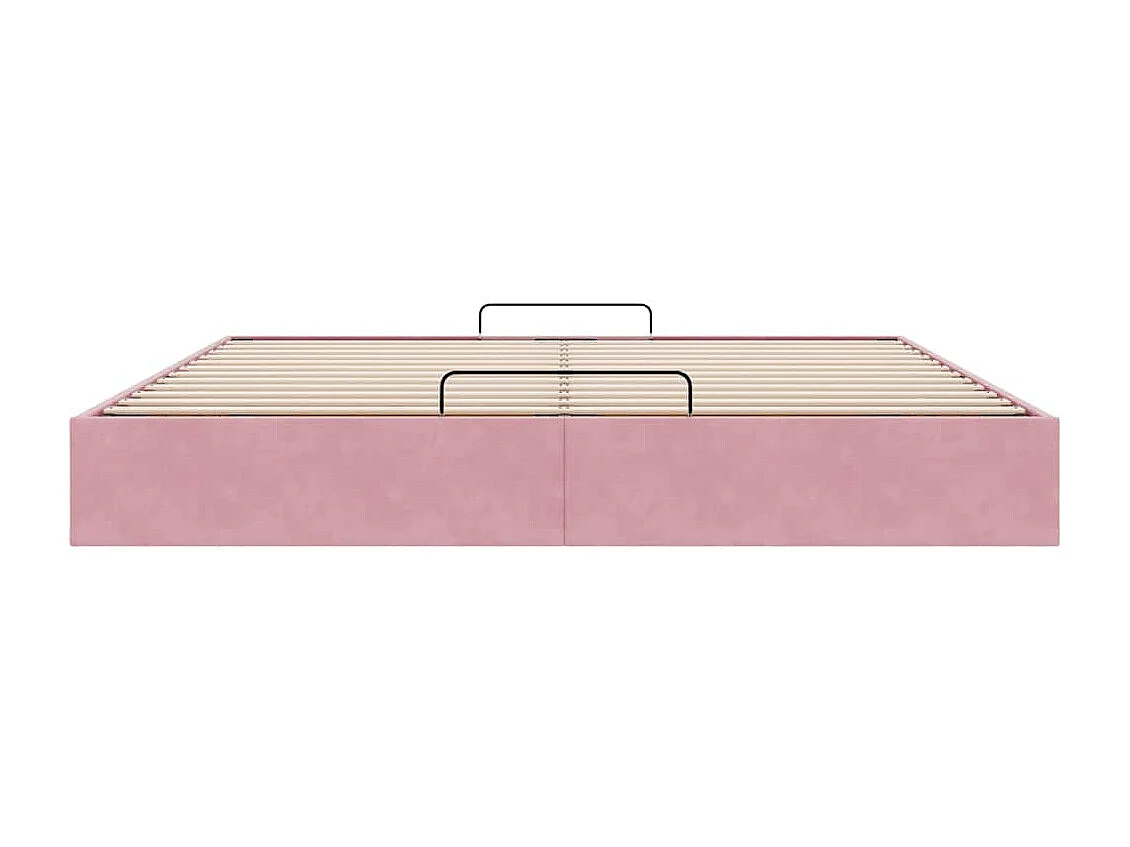 Lit double | Lit adulte | Cadre de lit ottoman rose 160x200 cm velours