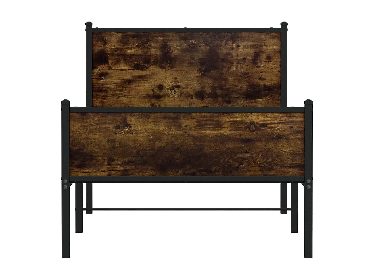 Lit simple | Lit adulte, enfant | Cadre de lit en métal chêne fumé 90x190 cm