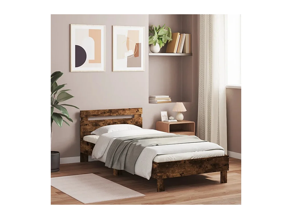 Lit simple | Lit adulte, enfant | Cadre de lit avec lumières LED 100x200 cm