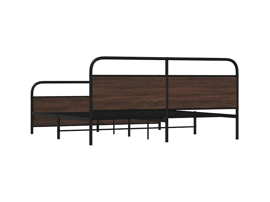 Letto per adulti | Letto matrimoniale | Giroletto senza Materaso in Metallo Rovere Marrone 180x200 cm