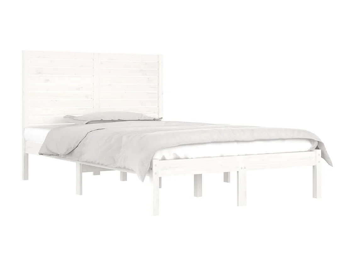 Lit simple | Lit adulte, enfant | Cadre de lit blanc 120x190 cm bois massif