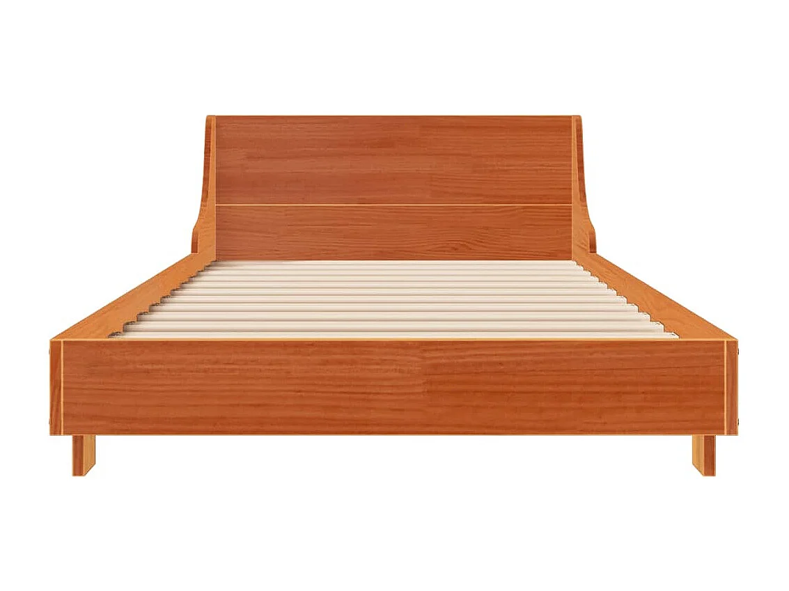 Lit simple | Lit adulte, enfant | Cadre de lit cire marron 90x190 cm bois pin massif