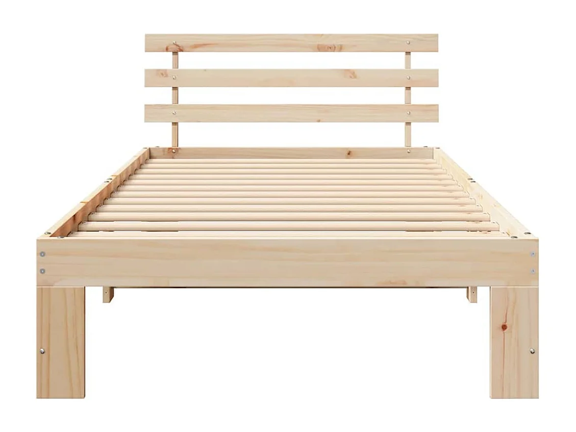 Lit simple | Lit adulte, enfant | Cadre de lit Marron 90x200 cm Bois de pin massif