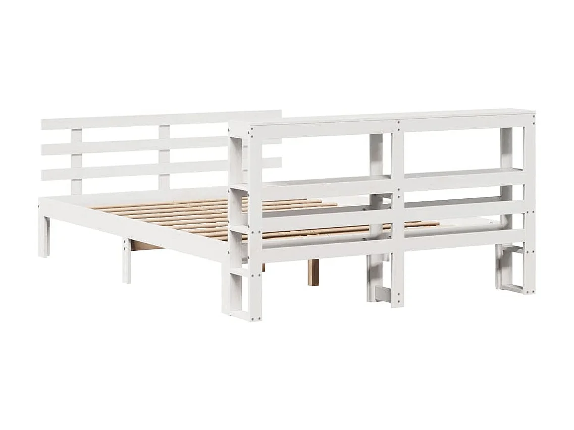 Lit double | Lit adulte | Cadre de lit avec tête de lit blanc 140x190 cm