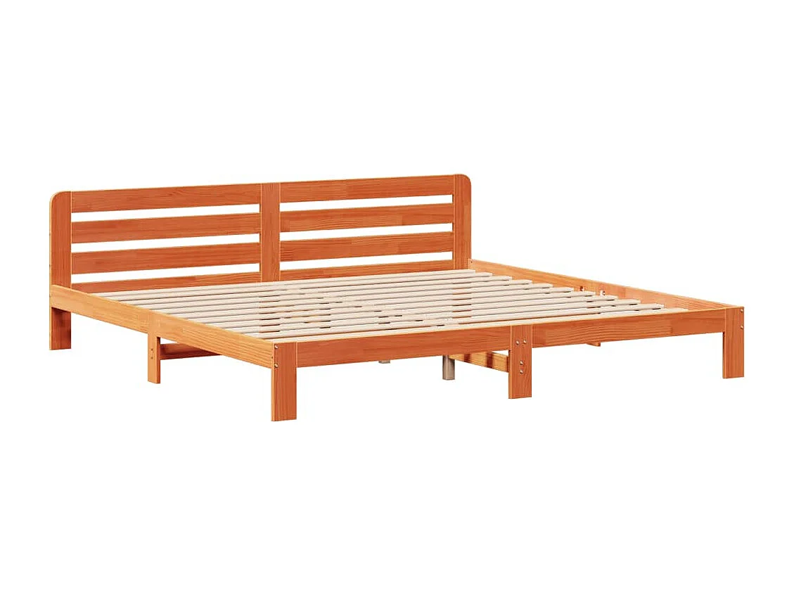 Letto per adulti | Letto matrimoniale | Giroletto senza Materasso Marrone Cera 200x200 cm Legno di Pino