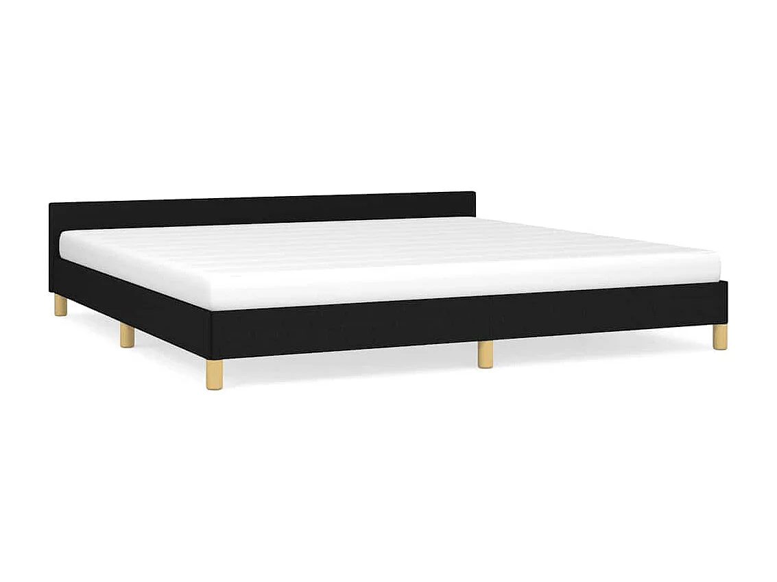 Lit double | Lit adulte | Cadre de lit noir 200x200 cm tissu