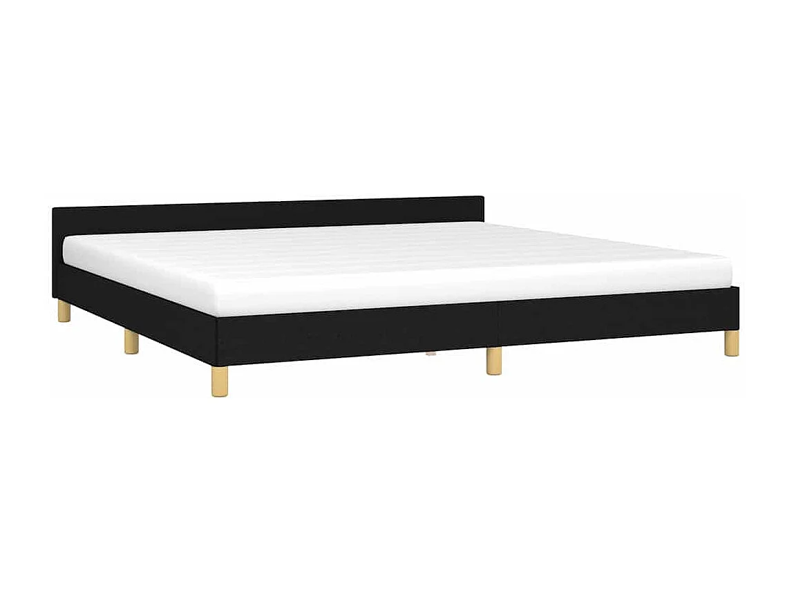 Lit double | Lit adulte | Cadre de lit noir 200x200 cm tissu