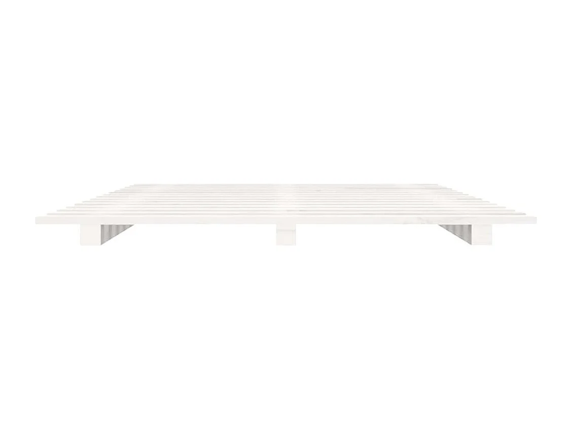 Lit double | Lit adulte | Cadre de lit blanc 135x190 cm bois de pin massif