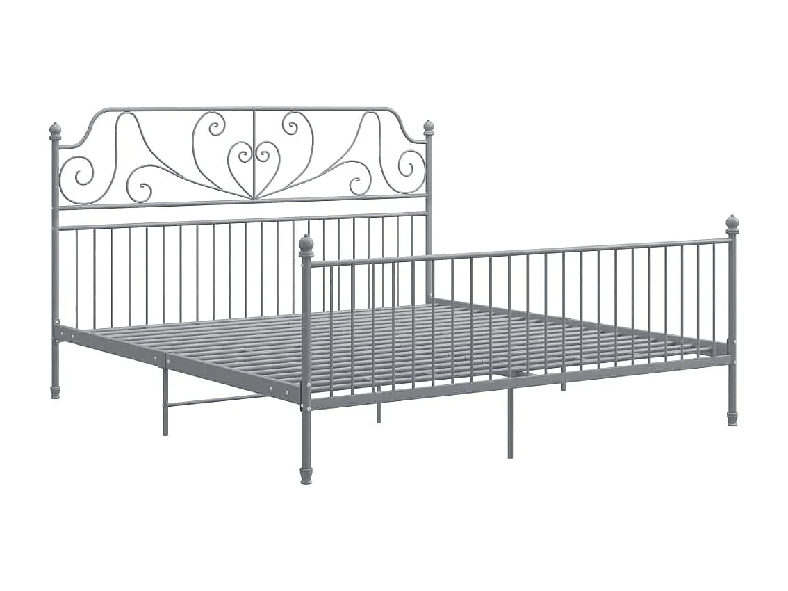 Lit double | Lit adulte | Cadre de lit gris métal 200x200 cm
