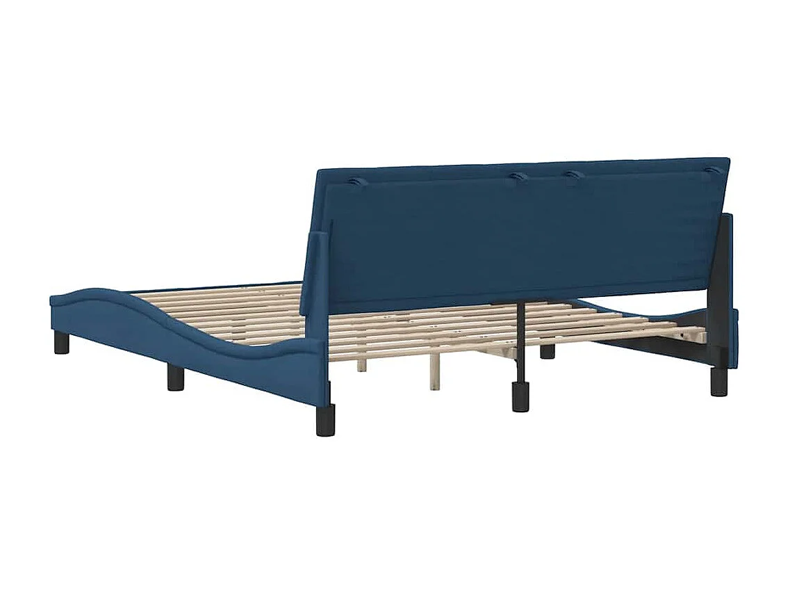 Lit double | Lit adulte | Cadre de lit bleu 160x200 cm tissu