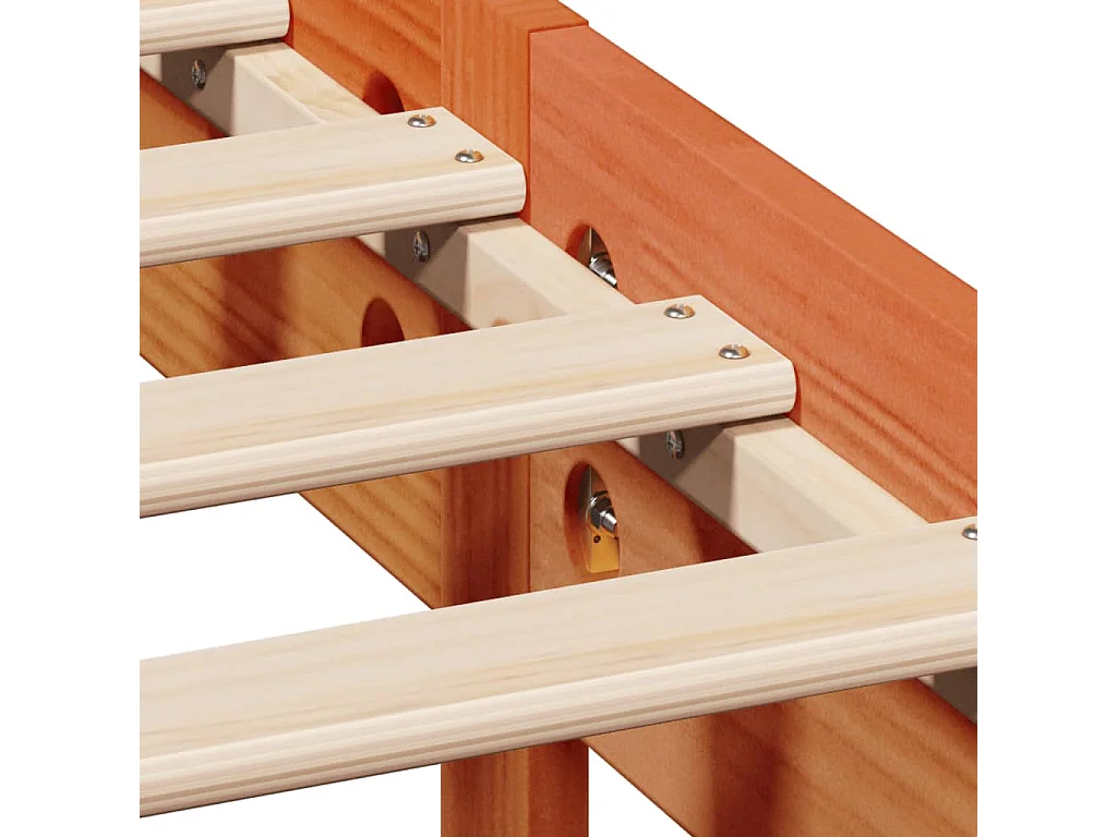 Lit simple | Lit adulte, enfant | Cadre de lit cire marron 120x190cm bois pin massif