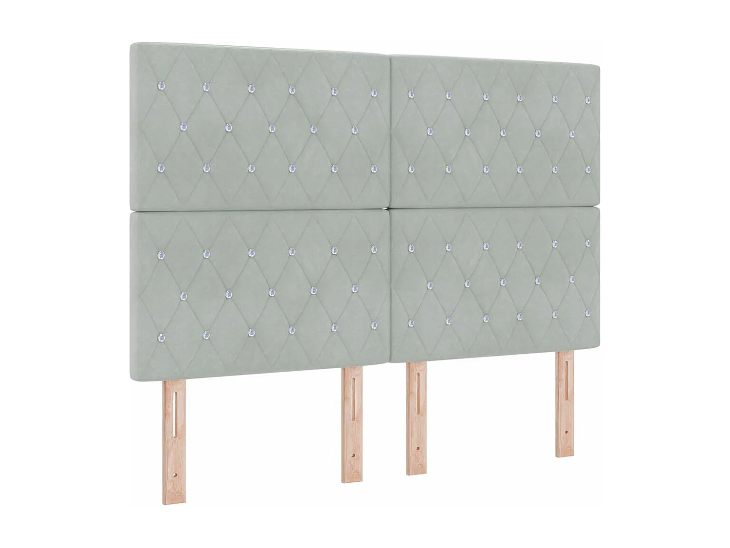 Lit double | Lit adulte | Cadre de lit avec tête de lit Gris clair 140x190 cm Velours