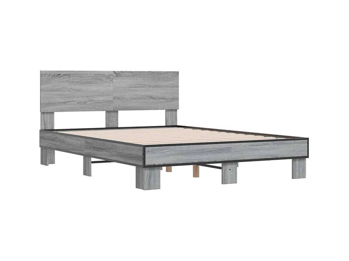 Lit double | Lit adulte | Cadre de lit sonoma gris 140x190 cm