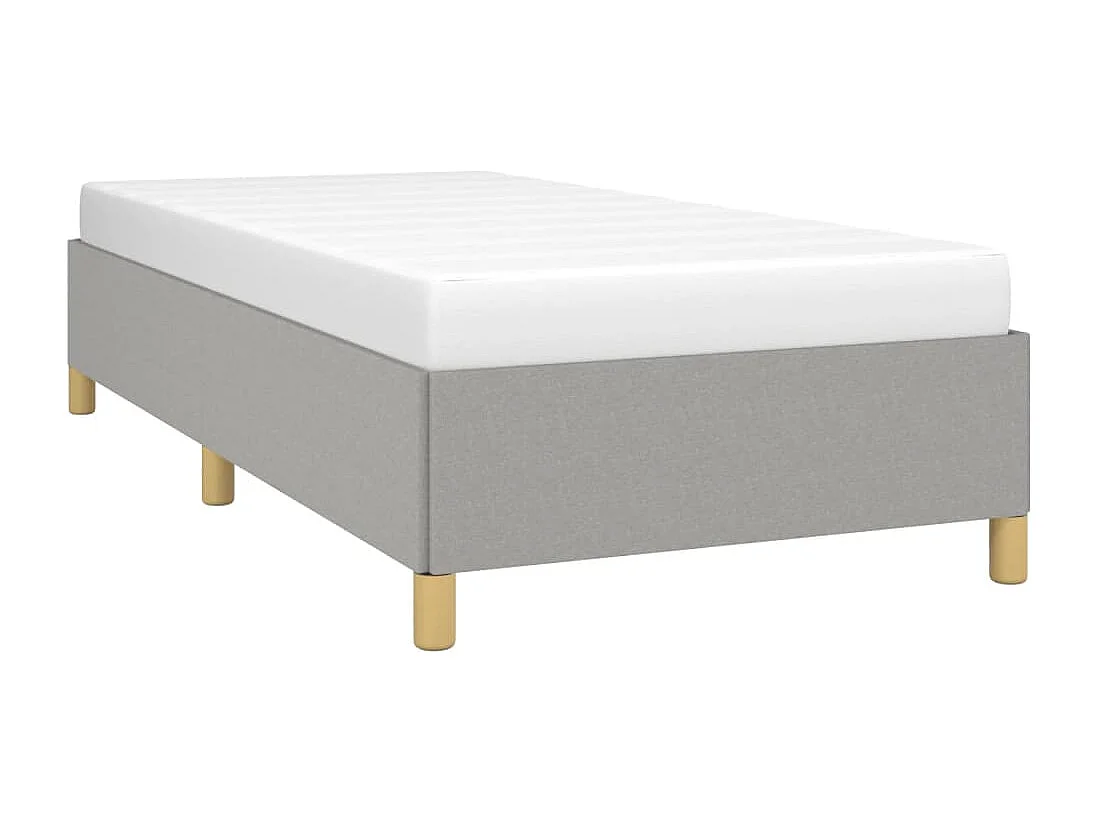 Lit simple | Lit adulte, enfant | Cadre de lit gris clair 90x190 cm tissu
