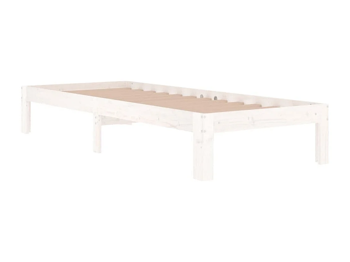 Lit simple | Lit adulte, enfant | Cadre de lit blanc 75x190 cm