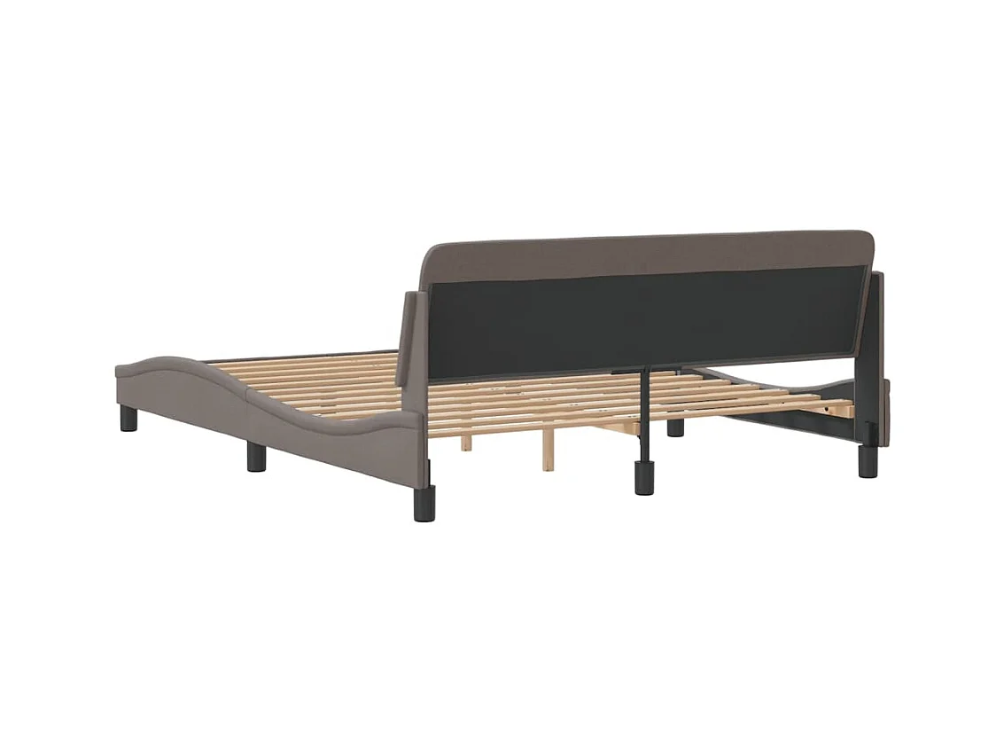 Lit double | Lit adulte | Cadre de lit taupe 160x200 cm tissu