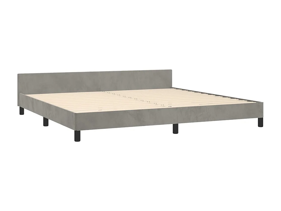 Lit double | Lit adulte | Cadre de lit gris clair 200x200 cm velours