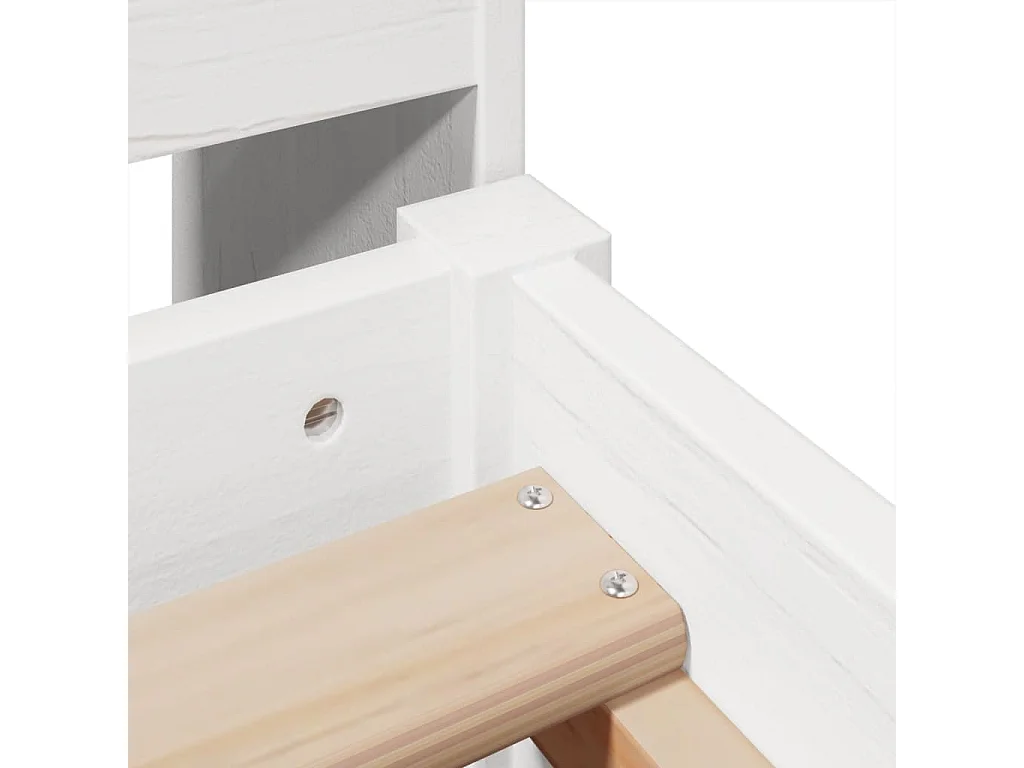 Letto per adulti | Letto singolo | Giroletto senza Materasso Bianco 90x200 cm Legno Massello Pino