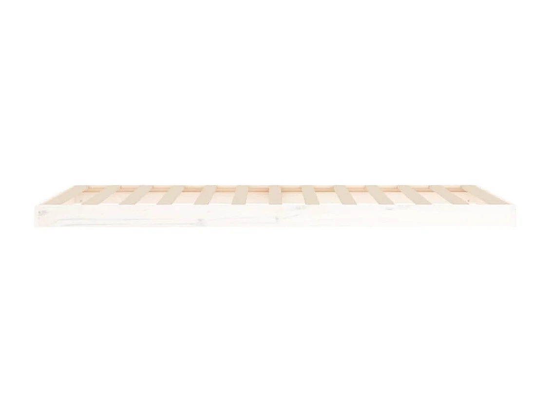Lit simple | Lit adulte, enfant | Cadre de lit blanc 90x200 cm bois de pin massif