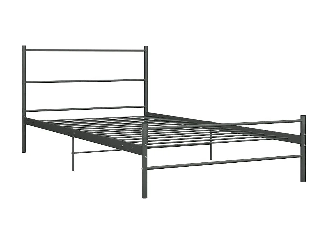 Lit simple | Lit adulte, enfant | Cadre de lit gris métal 90x200 cm
