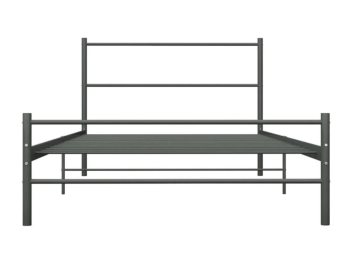 Lit simple | Lit adulte, enfant | Cadre de lit gris métal 90x200 cm