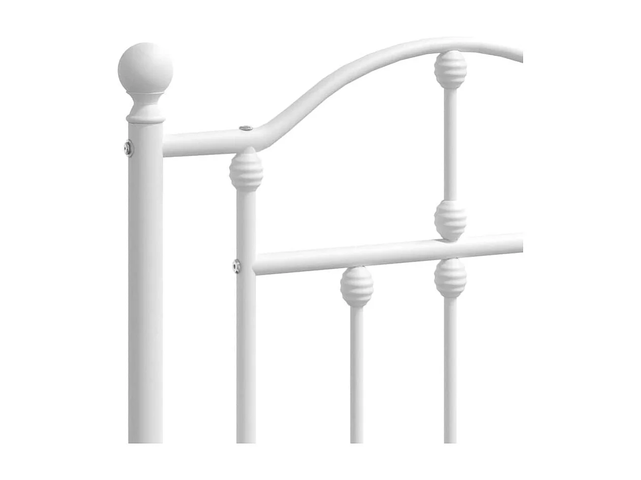 Lit double | Lit adulte | Cadre de lit métal et pied de lit blanc 135x190 cm