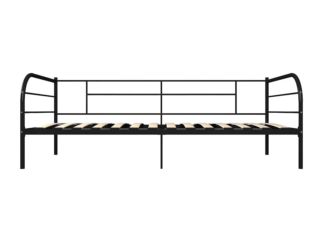 Lit simple | Lit adulte, enfant | Cadre de lit de repos noir métal 90x200 cm