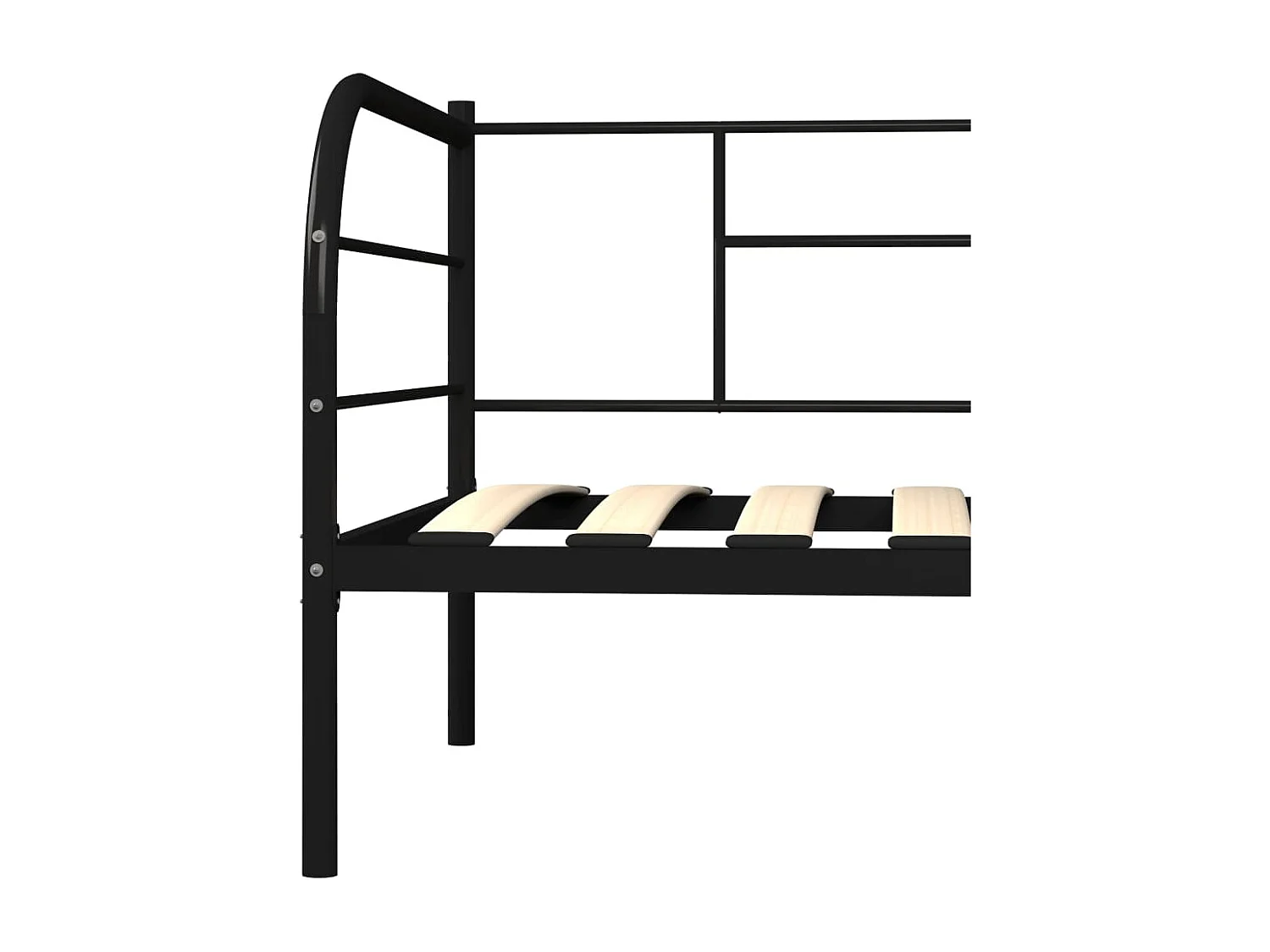 Lit simple | Lit adulte, enfant | Cadre de lit de repos noir métal 90x200 cm