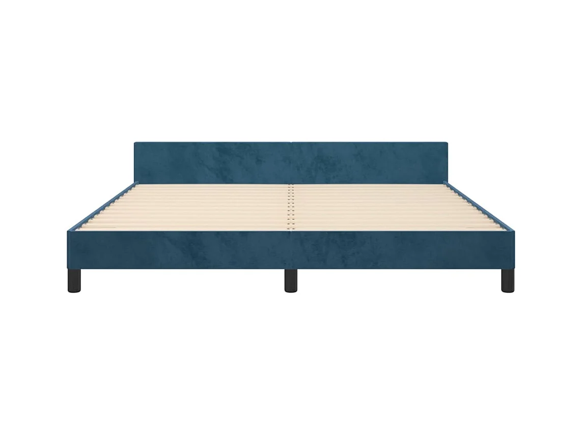 Lit double | Lit adulte | Cadre de lit bleu foncé 160x200 cm velours