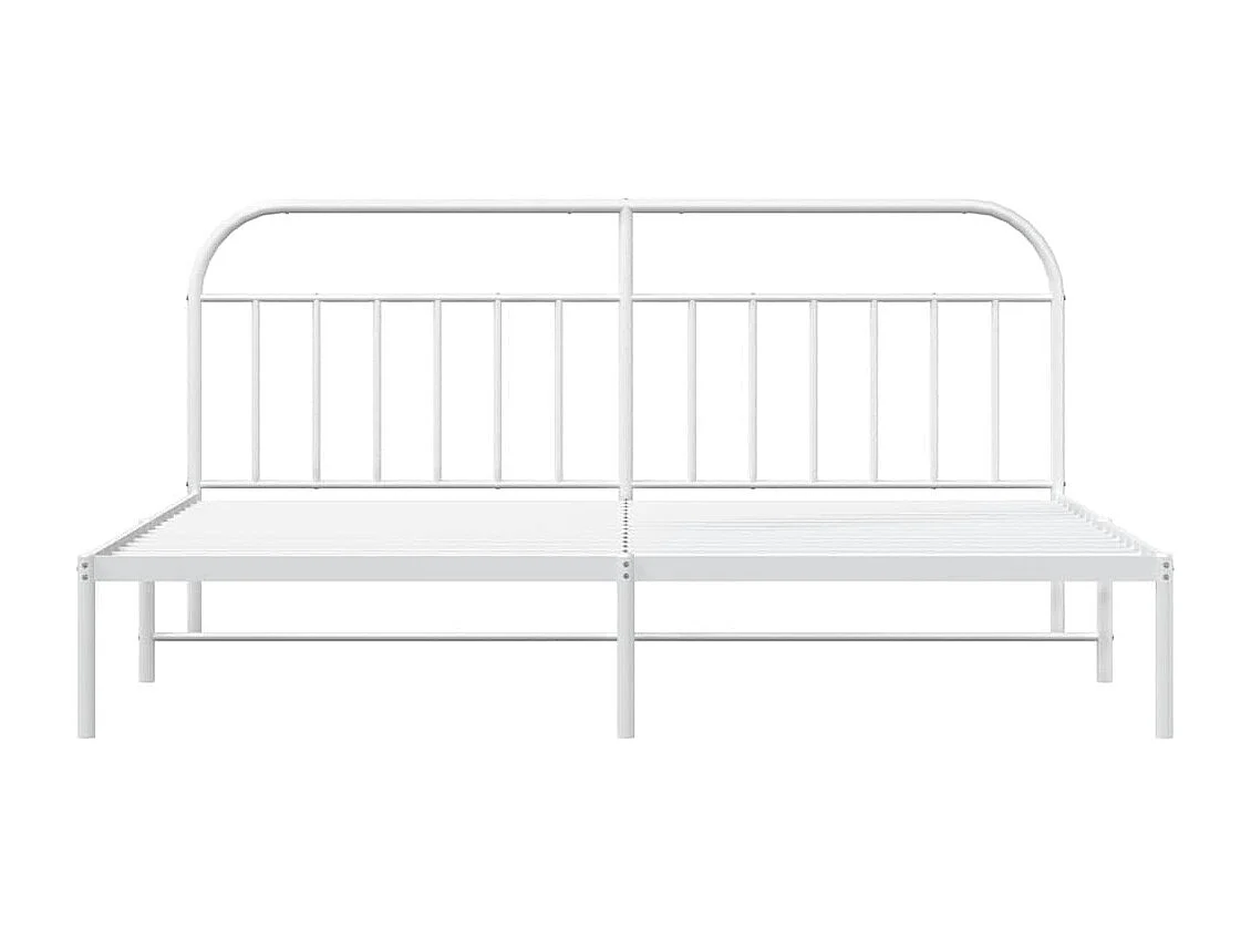 Lit double | Lit adulte | Cadre de lit métal et tête de lit blanc 193x203 cm
