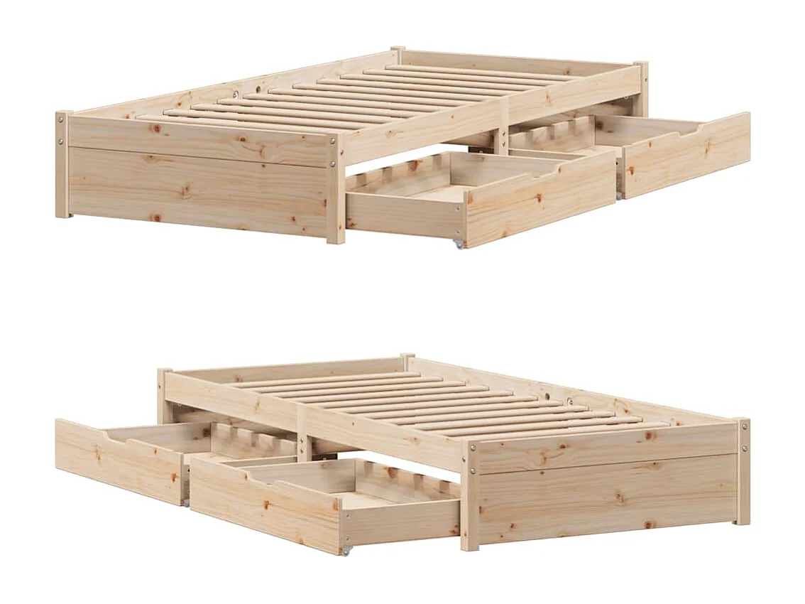 Lit simple | Lit adulte, enfant | Cadre de lit 75x190 cm bois de pin massif