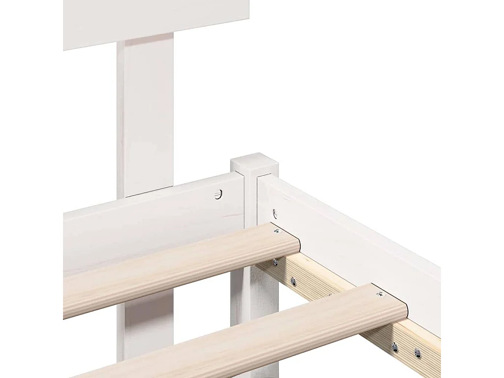 Lit simple | Lit adulte, enfant | Cadre de lit Blanc 100x200 cm Bois de pin massif
