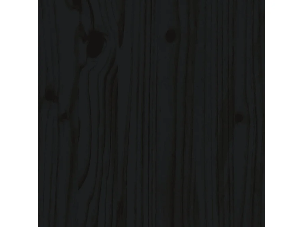 Lit double | Lit adulte | Cadre de lit noir 200x200 cm bois massif de pin