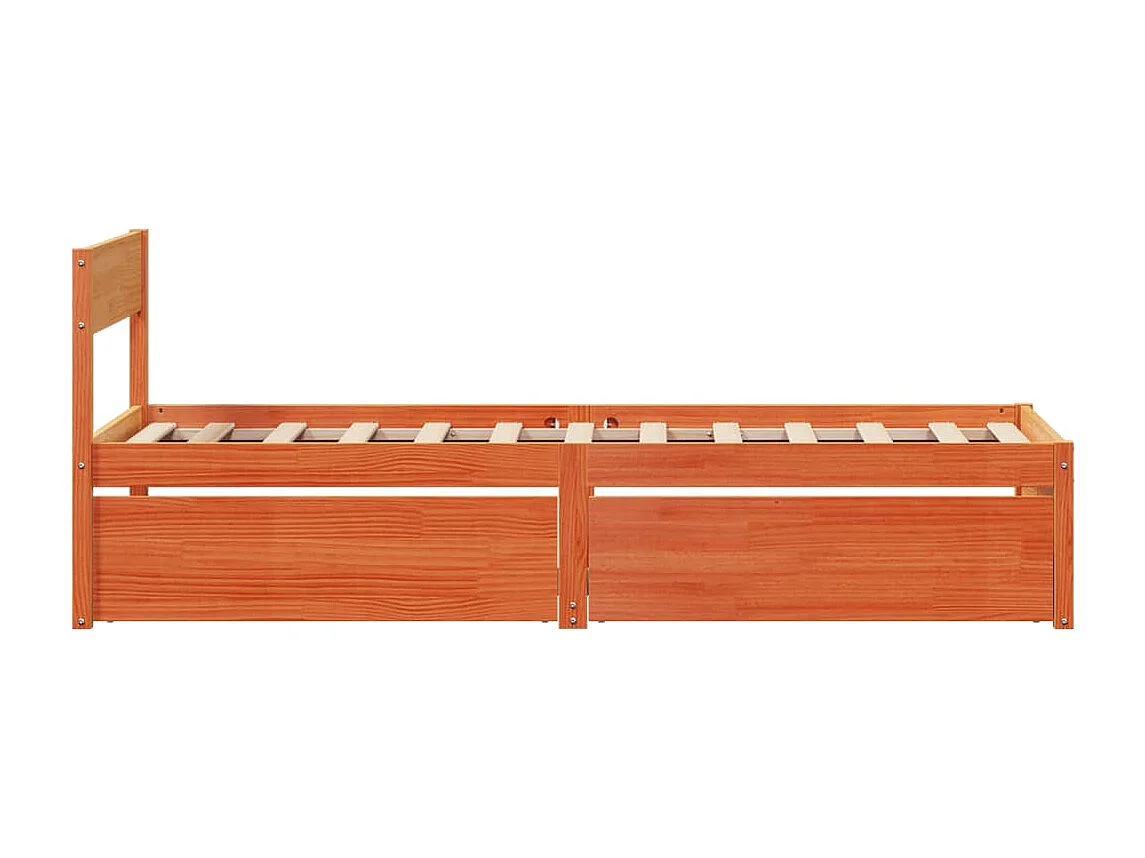 Lit simple | Lit adulte, enfant | Cadre de lit cire marron 90x190 cm bois pin massif