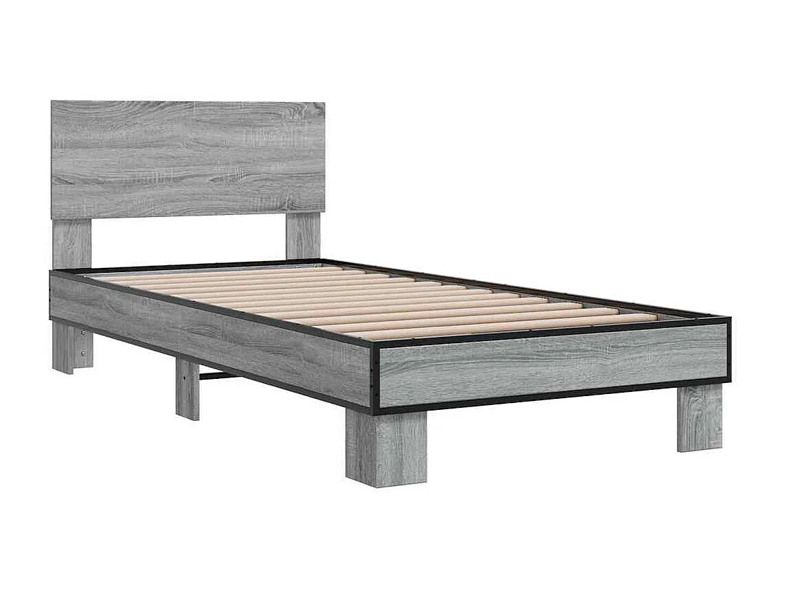 Lit simple | Lit adulte, enfant | Cadre de lit sonoma gris 75x190 cm