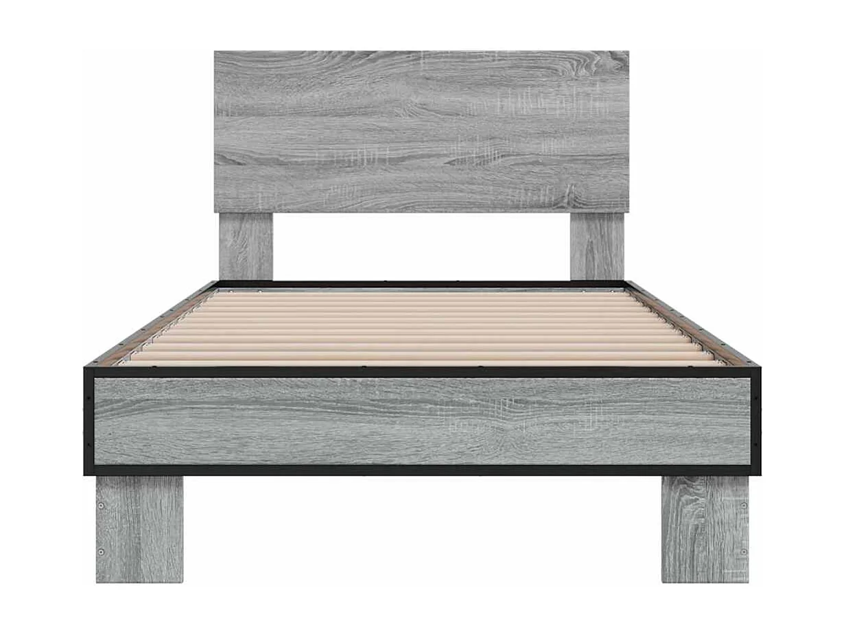 Lit simple | Lit adulte, enfant | Cadre de lit sonoma gris 75x190 cm