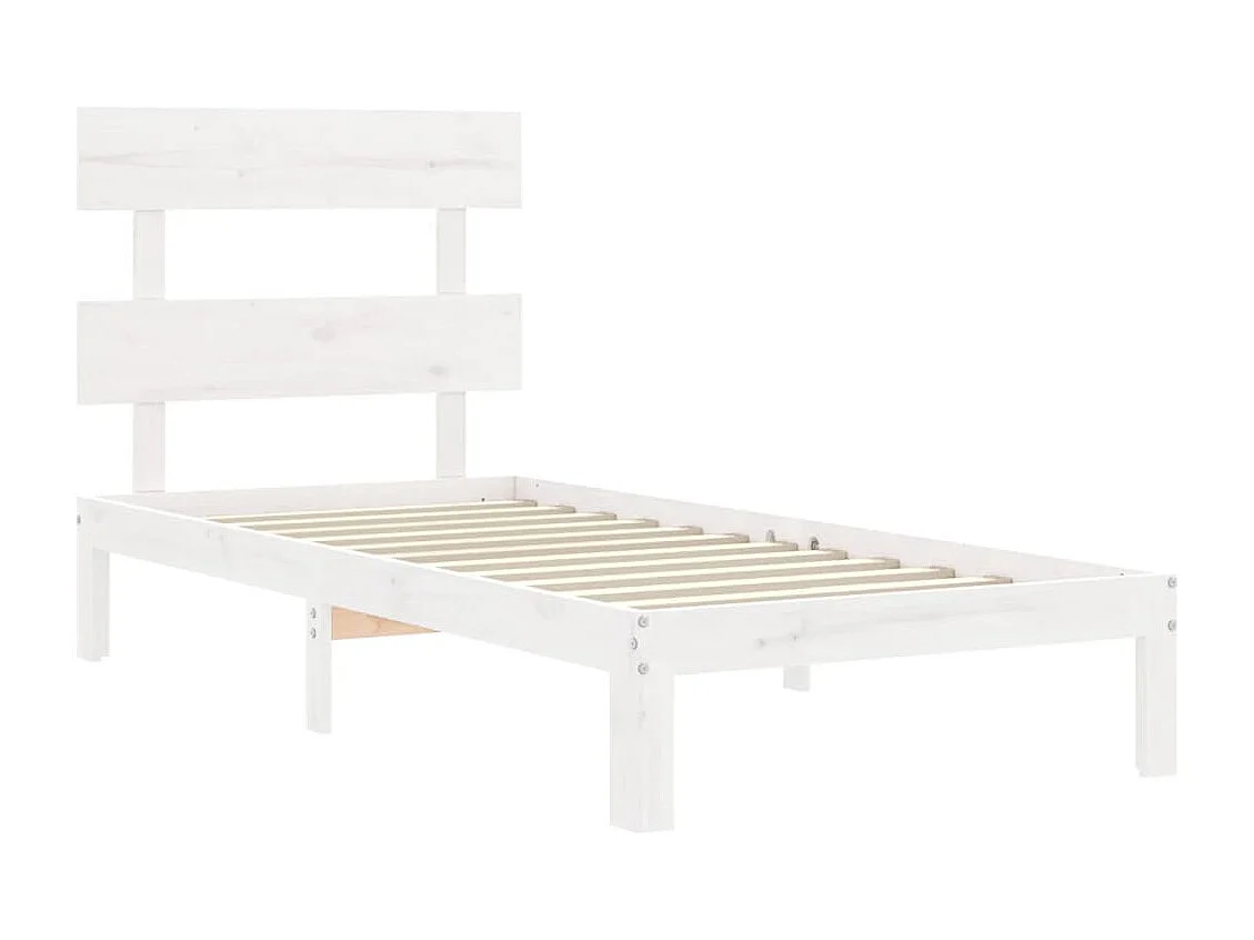Lit simple | Lit adulte, enfant | Cadre de lit blanc 90x200 cm bois de pin massif