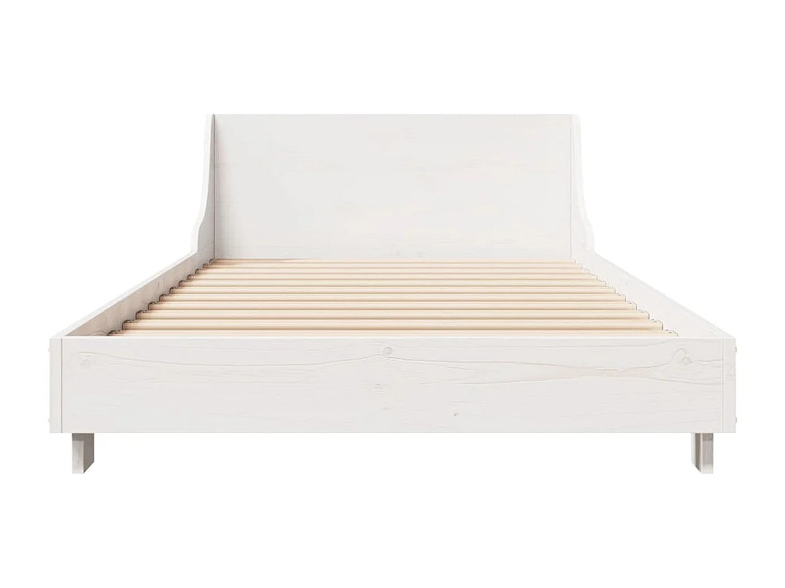 Lit simple | Lit adulte, enfant | Cadre de lit blanc 100x200 cm bois de pin massif
