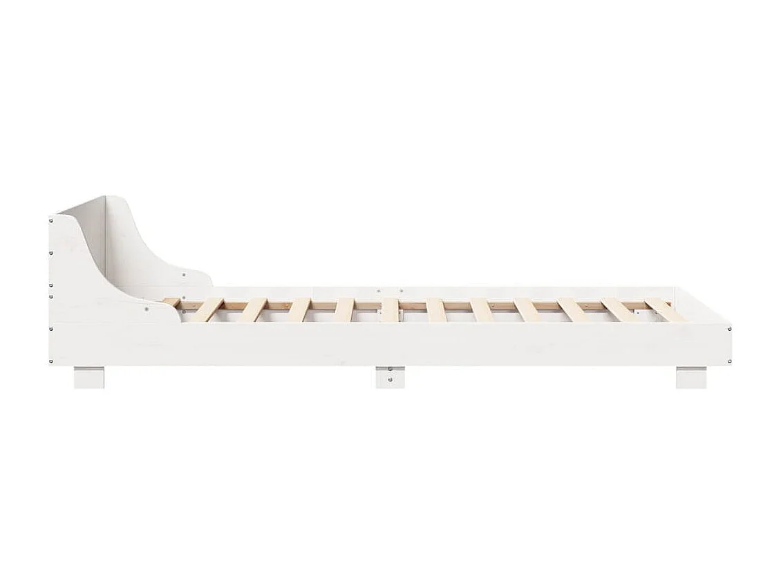 Lit simple | Lit adulte, enfant | Cadre de lit blanc 100x200 cm bois de pin massif