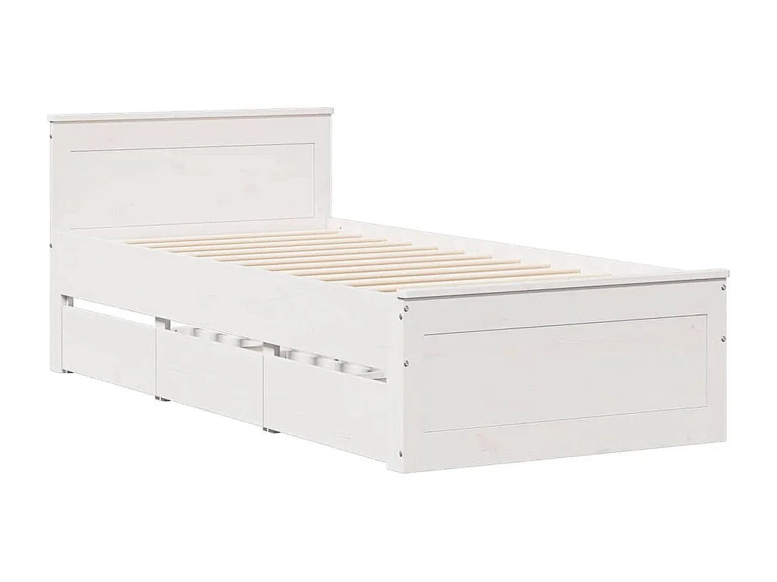 Lit simple | Lit adulte, enfant | Cadre de lit avec tête de lit 75x190 cm pin massif