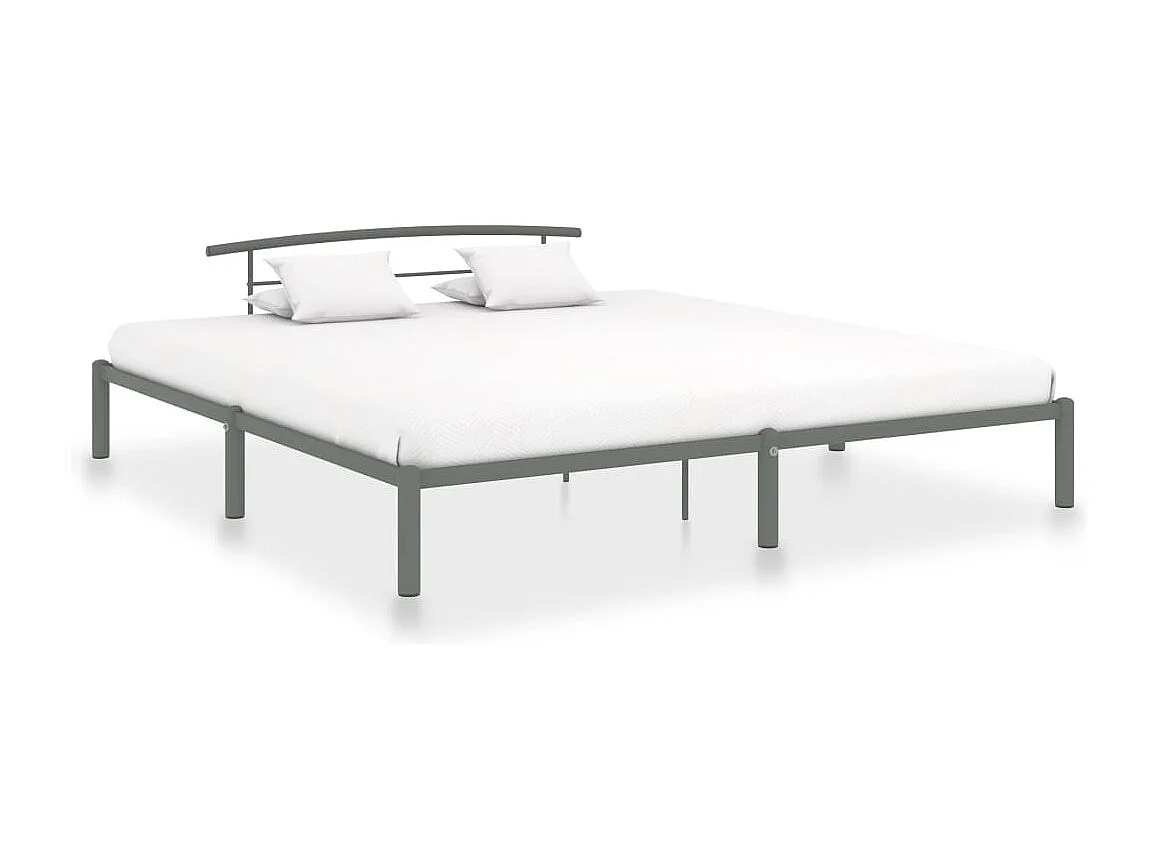 Lit double | Lit adulte | Cadre de lit gris métal 180x200 cm