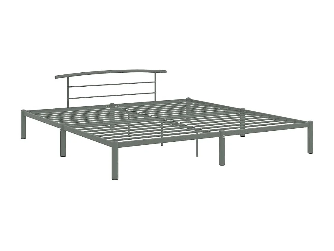 Lit double | Lit adulte | Cadre de lit gris métal 180x200 cm