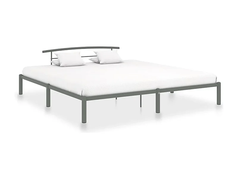 Lit double | Lit adulte | Cadre de lit gris métal 180x200 cm