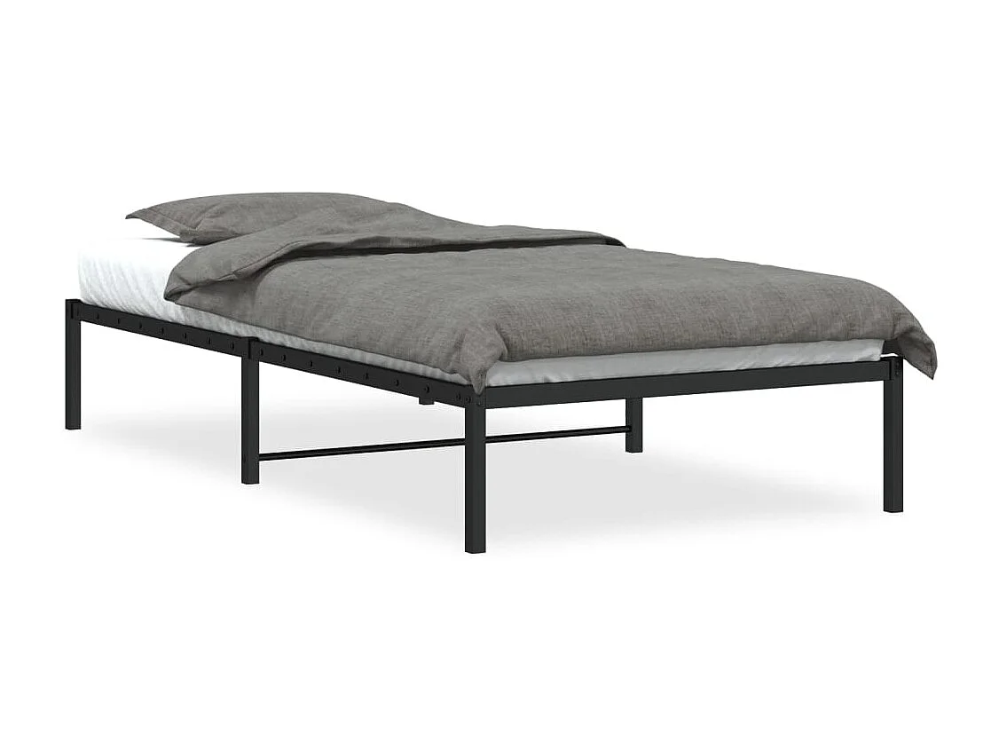 Lit simple | Lit adulte, enfant | Cadre de lit métal noir 100x200 cm