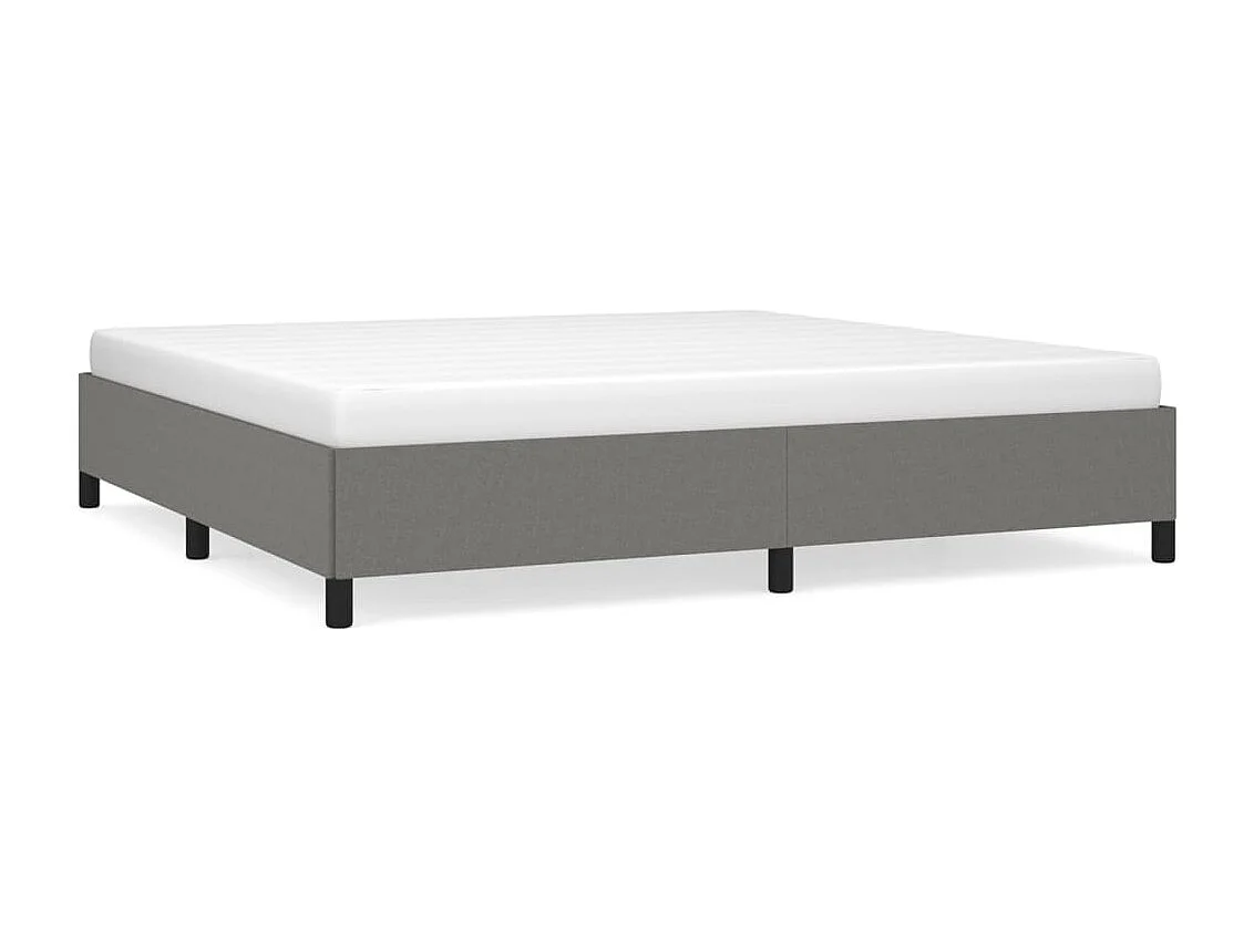 Lit double | Lit adulte | Cadre de lit gris foncé 200x200 cm tissu
