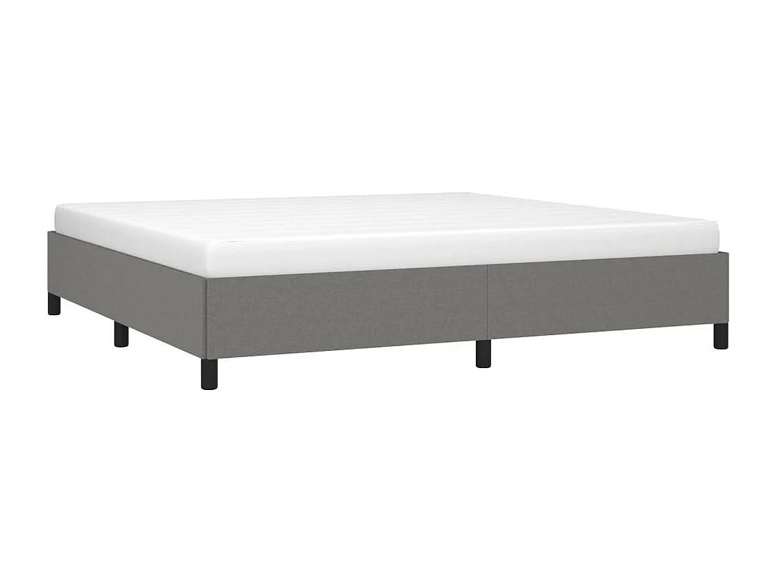 Lit double | Lit adulte | Cadre de lit gris foncé 200x200 cm tissu