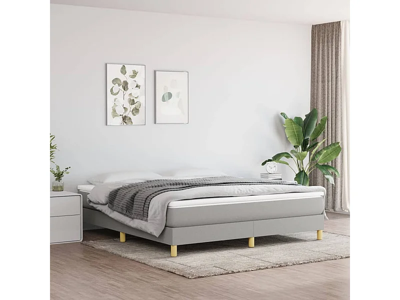 Lit double | Lit adulte | Cadre de lit gris clair 160x200 cm tissu