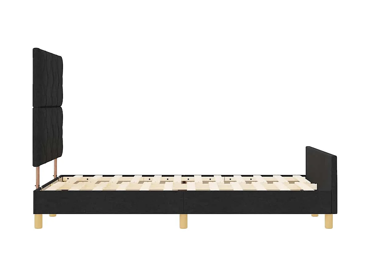 Lit simple | Lit adulte, enfant | Cadre de lit avec tête de lit Noir 120x190 cm tissu
