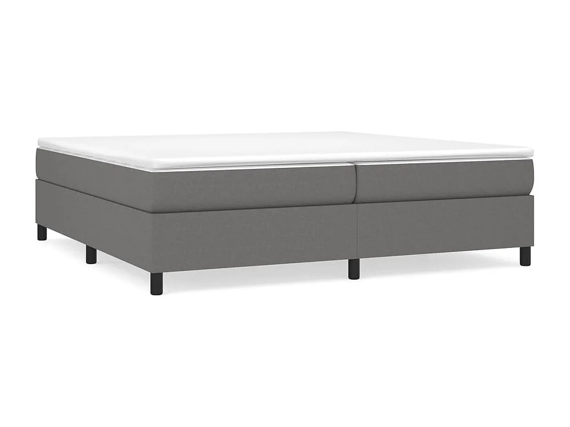 Lit double | Lit adulte | Cadre de lit gris foncé 200x200 cm tissu